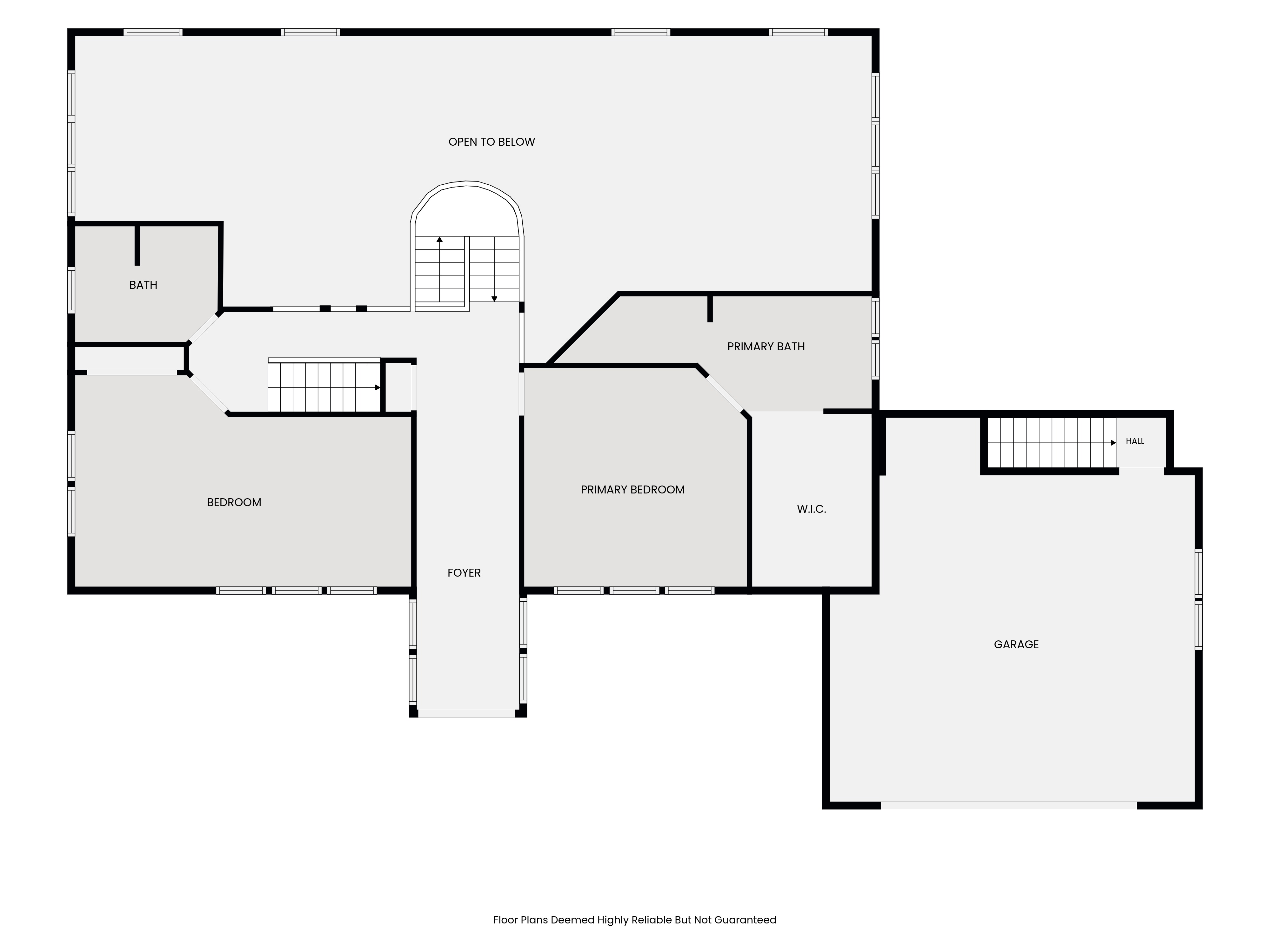 Third floor plan showing primary bedroom and primary bath
